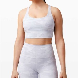 Lululemon long line energy bra.  White camo size 6